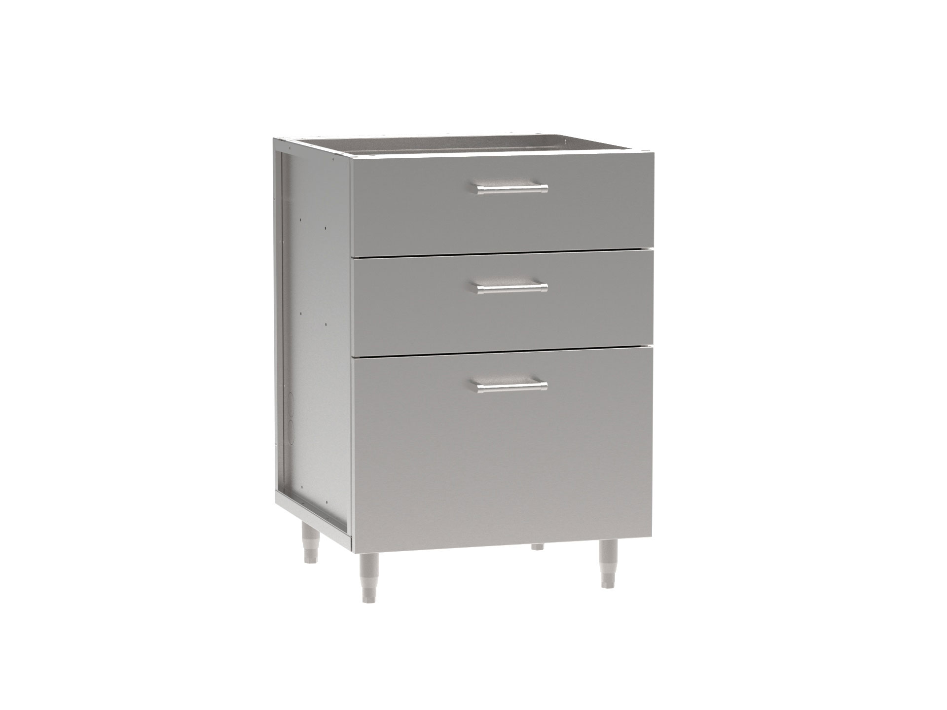 2 Quarter Drawers 1 Half Drawer Indoor Base Cabinet