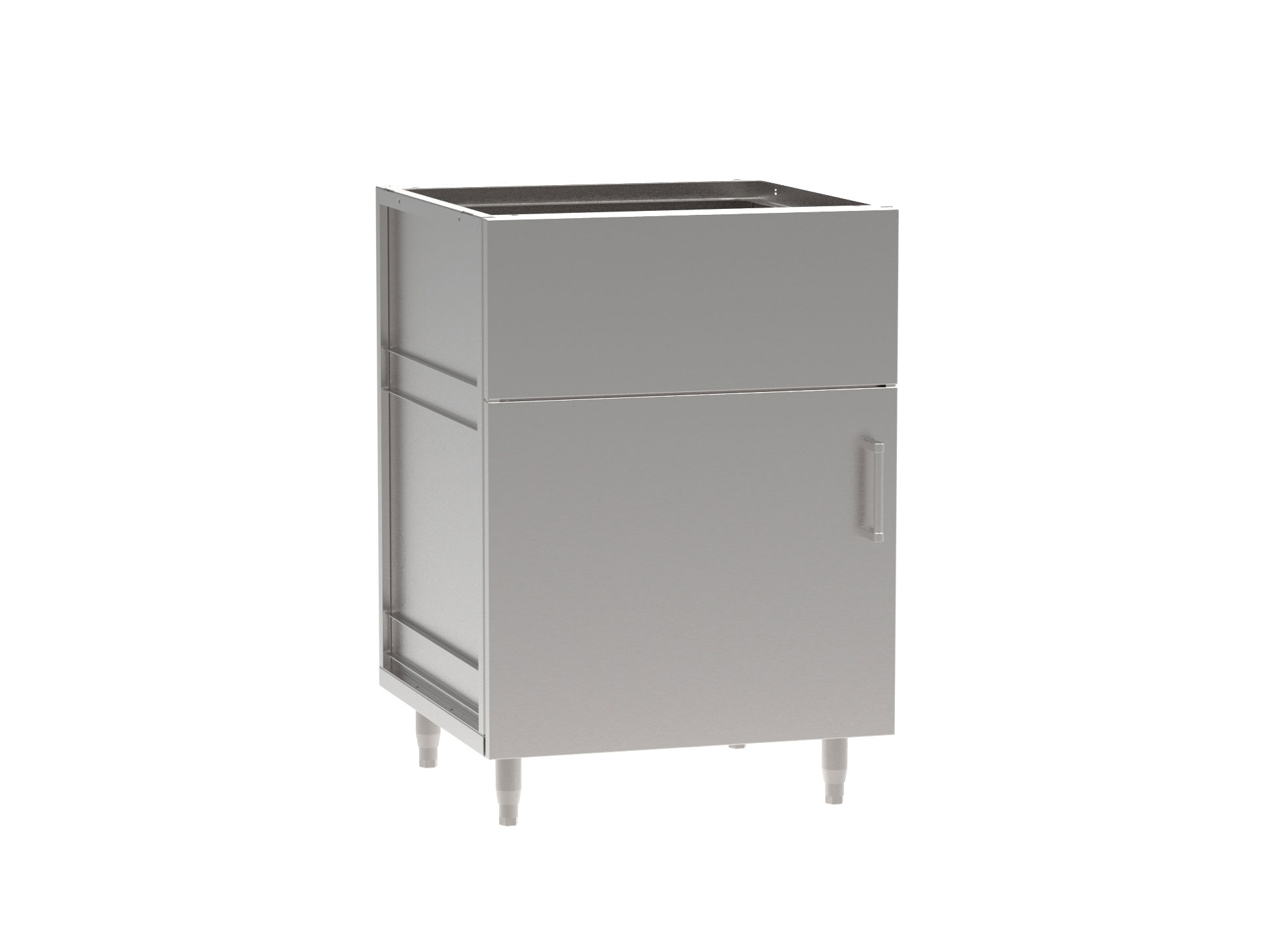 1 Third False Drawer Single Door Sink Base Cabinet