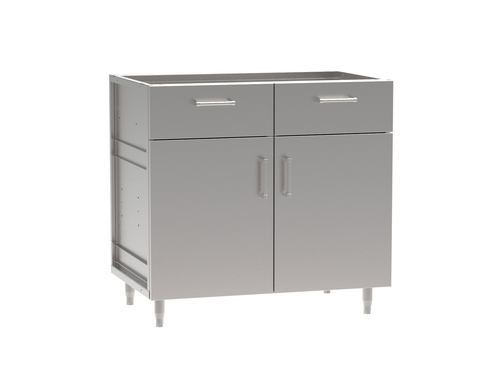 2 Quarter Drawers w/Double Doors Base Cabinet