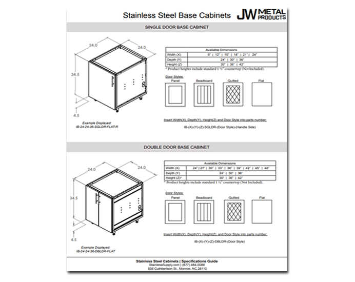 Specification Sheets